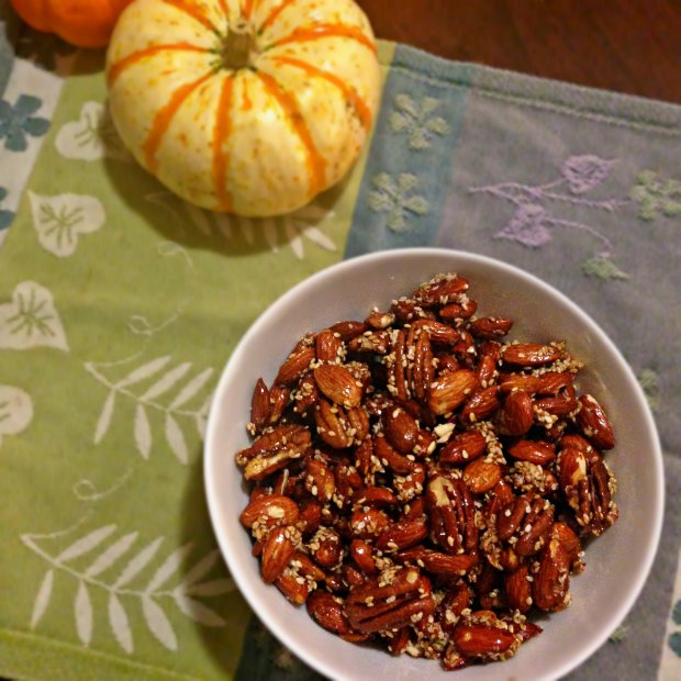 Maple, Sesame, Pumpkin-Spiced Roasted Nuts - www.cloudthyme.com